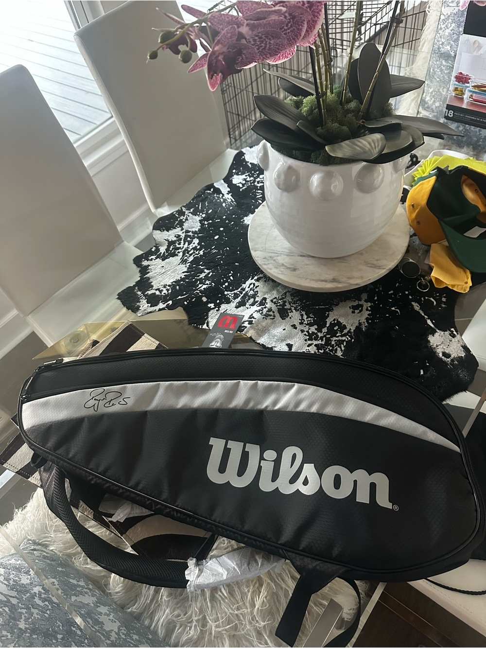 Wilson Black and Silver Tennis Racket Bag - Wilson